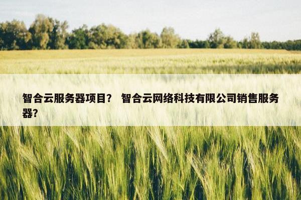 智合云服务器项目？ 智合云网络科技有限公司销售服务器？
