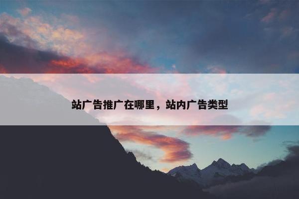站广告推广在哪里，站内广告类型