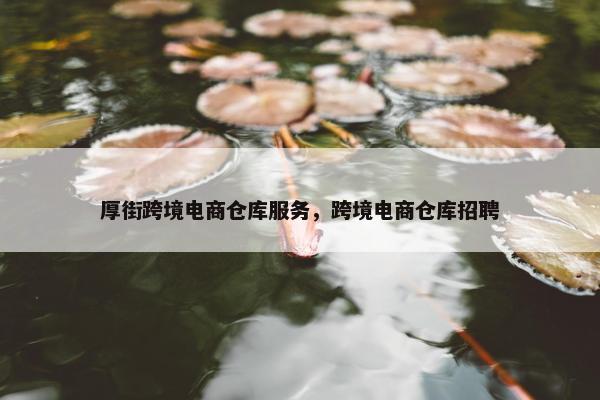 厚街跨境电商仓库服务，跨境电商仓库招聘