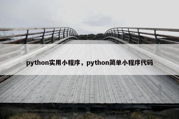 python实用小程序，python简单小程序代码