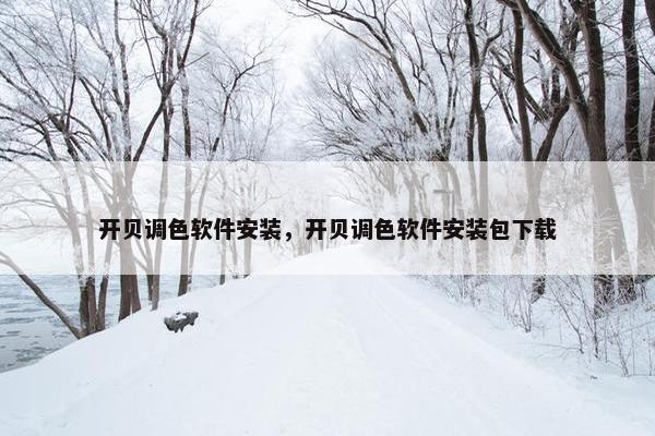 开贝调色软件安装，开贝调色软件安装包下载