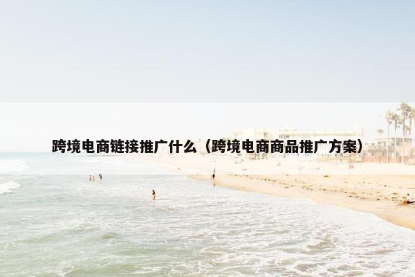 跨境电商链接推广什么（跨境电商商品推广方案）