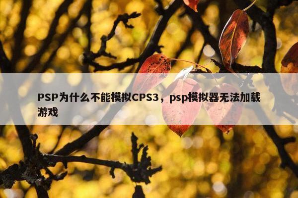 PSP为什么不能模拟CPS3，psp模拟器无法加载游戏