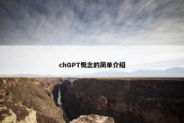 chGPT慨念的简单介绍