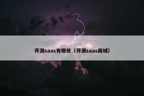 开源saas有哪些（开源saas商城）
