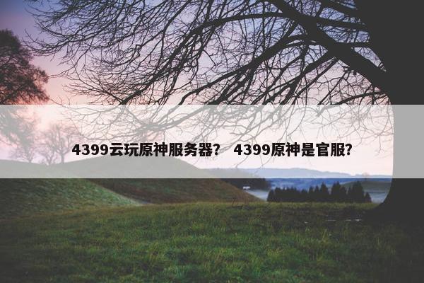 4399云玩原神服务器？ 4399原神是官服？