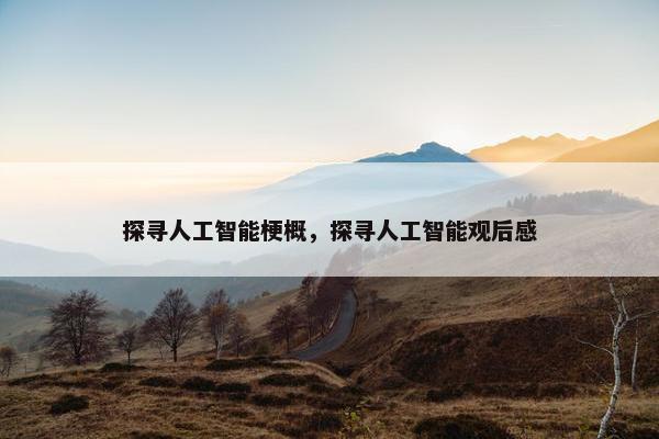 探寻人工智能梗概，探寻人工智能观后感