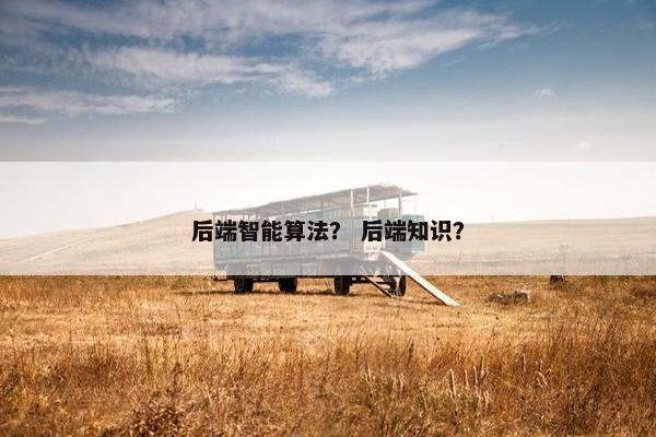 后端智能算法？ 后端知识？