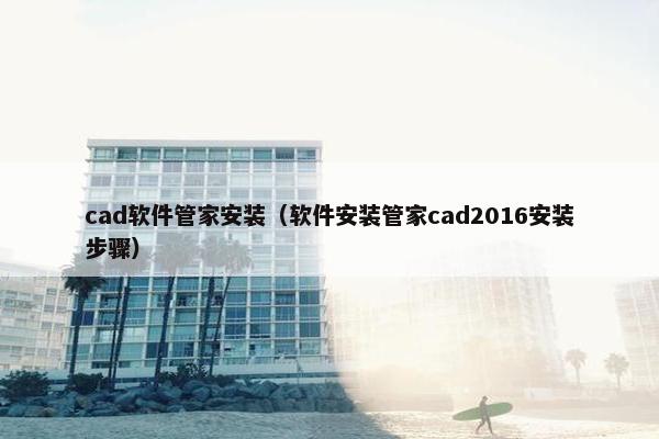 cad软件管家安装（软件安装管家cad2016安装步骤）