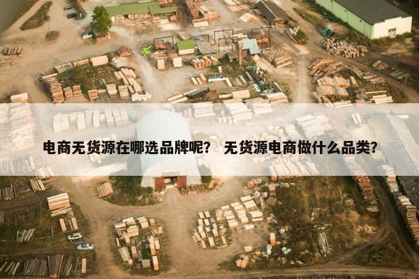 电商无货源在哪选品牌呢？ 无货源电商做什么品类？