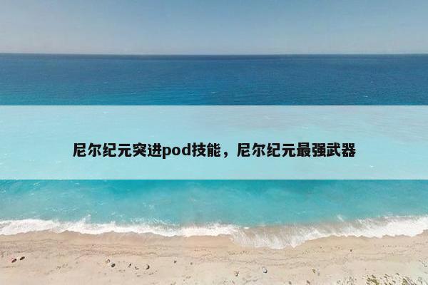 尼尔纪元突进pod技能，尼尔纪元最强武器