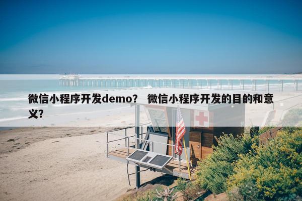 微信小程序开发demo？ 微信小程序开发的目的和意义？