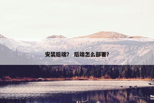 安装后端？ 后端怎么部署？
