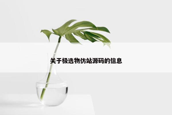 关于极选物仿站源码的信息
