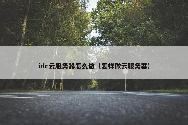 idc云服务器怎么做（怎样做云服务器）