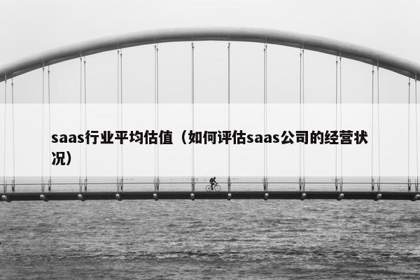 saas行业平均估值（如何评估saas公司的经营状况）