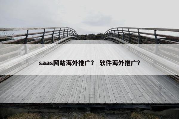 saas网站海外推广？ 软件海外推广？
