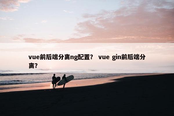 vue前后端分离ng配置？ vue gin前后端分离？