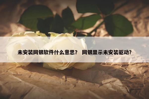 未安装网银软件什么意思？ 网银显示未安装驱动？