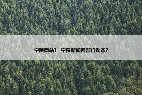 宁陕网站？ 宁陕新闻网部门动态？