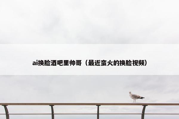 ai换脸酒吧里帅哥（最近蛮火的换脸视频）
