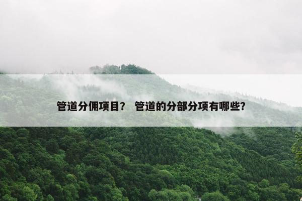 管道分佣项目？ 管道的分部分项有哪些？