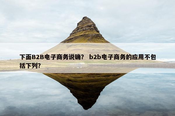 下面B2B电子商务说确？ b2b电子商务的应用不包括下列？
