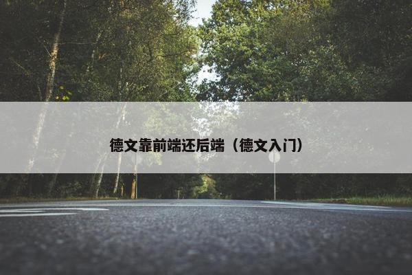德文靠前端还后端（德文入门）