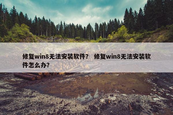 修复win8无法安装软件？ 修复win8无法安装软件怎么办？
