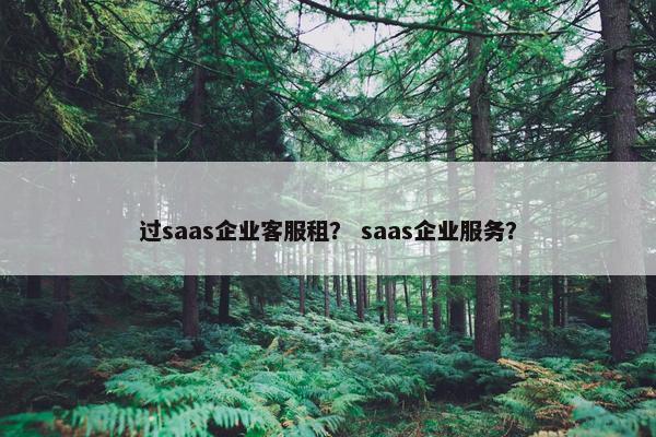 过saas企业客服租？ saas企业服务？