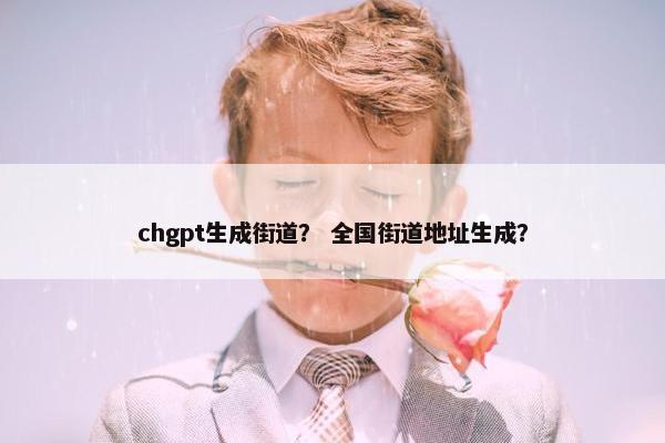 chgpt生成街道？ 全国街道地址生成？