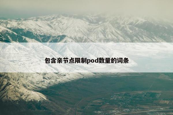 包含亲节点限制pod数量的词条