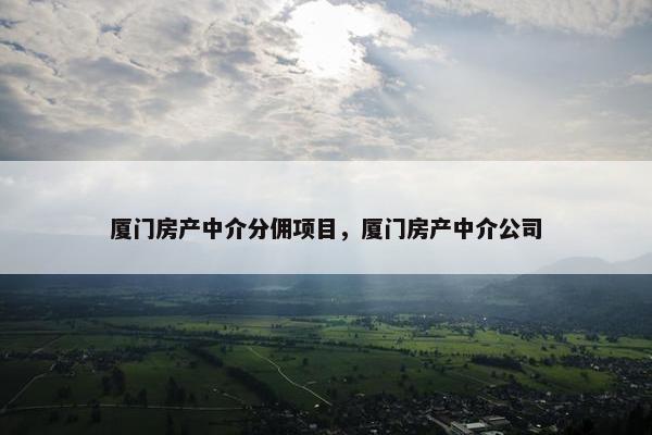 厦门房产中介分佣项目，厦门房产中介公司