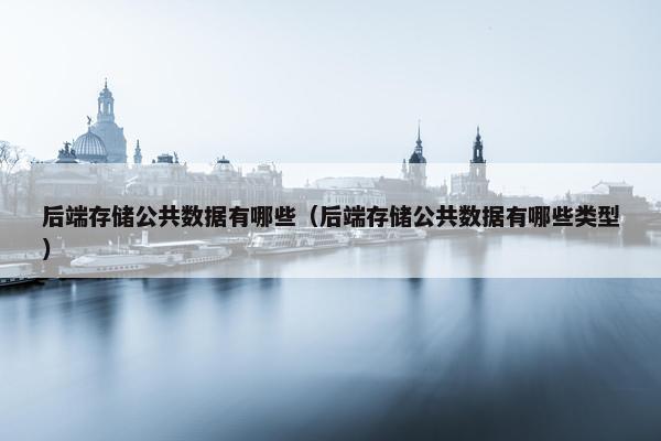 后端存储公共数据有哪些（后端存储公共数据有哪些类型）
