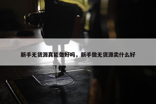 新手无货源真能做好吗，新手做无货源卖什么好