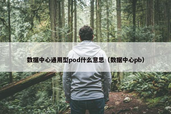 数据中心通用型pod什么意思（数据中心pb）