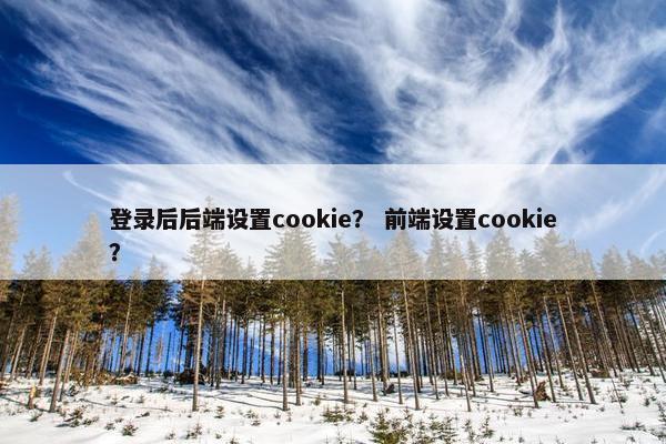登录后后端设置cookie？ 前端设置cookie？