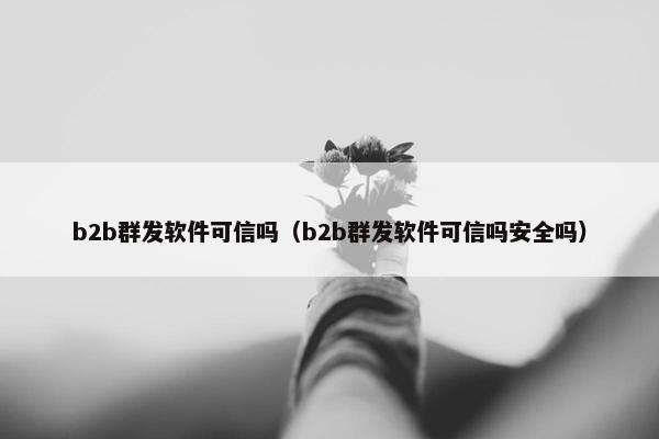 b2b群发软件可信吗（b2b群发软件可信吗安全吗）