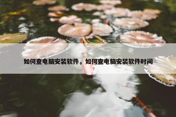如何查电脑安装软件，如何查电脑安装软件时间
