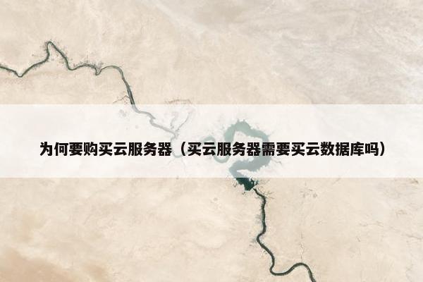 为何要购买云服务器（买云服务器需要买云数据库吗）