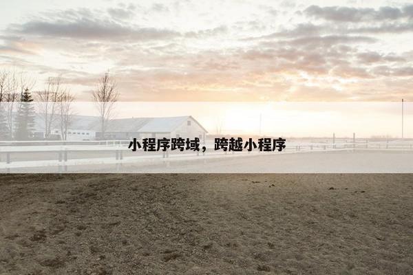 小程序跨域，跨越小程序