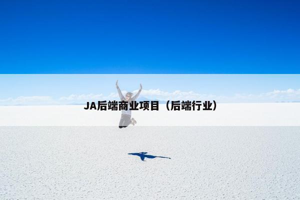 JA后端商业项目（后端行业）