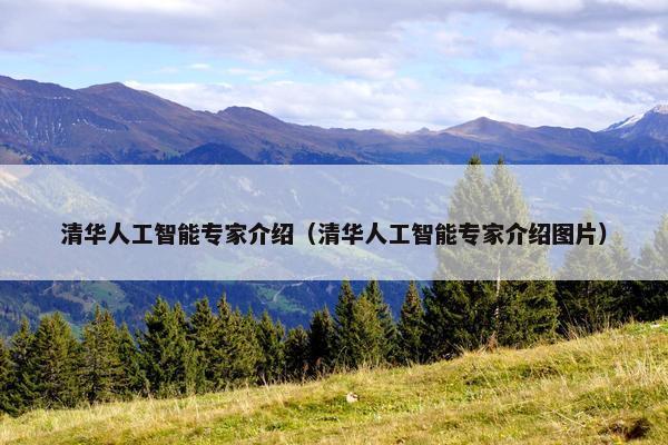 清华人工智能专家介绍(清华人工智能专家介绍图片)