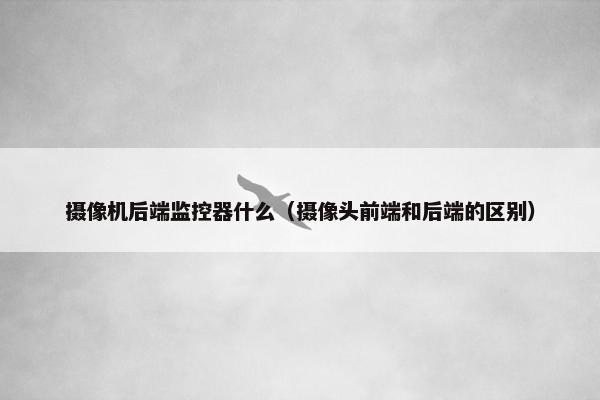 摄像机后端监控器什么（摄像头前端和后端的区别）