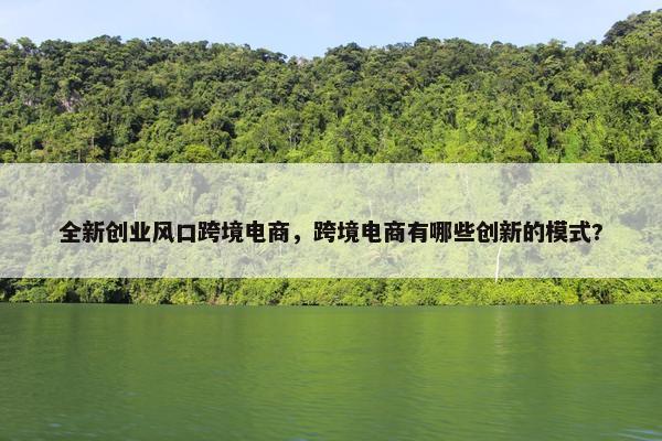 全新创业风口跨境电商，跨境电商有哪些创新的模式?