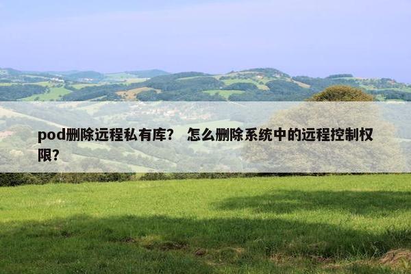 pod删除远程私有库? 怎么删除系统中的远程控制权限?