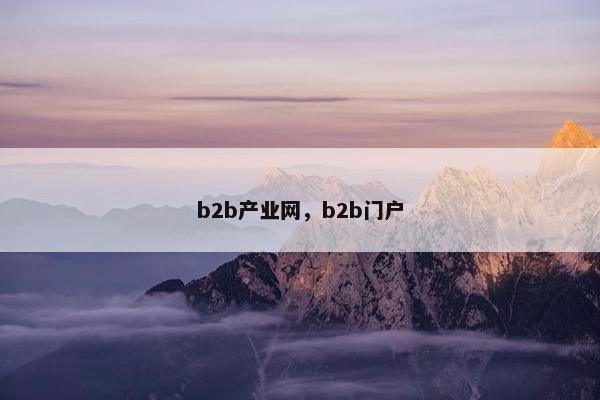 b2b产业网，b2b门户