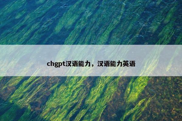 chgpt汉语能力，汉语能力英语