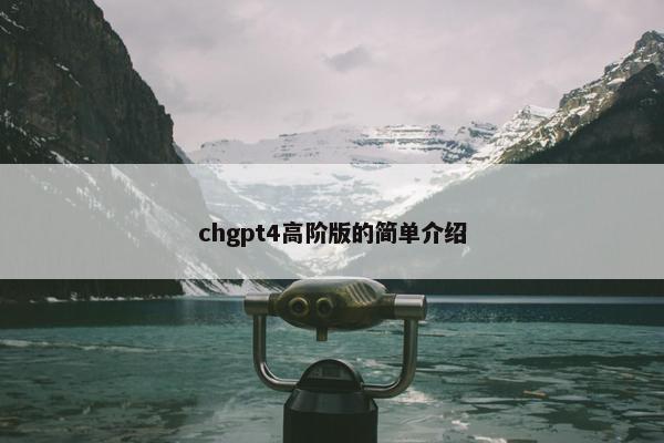 chgpt4高阶版的简单介绍