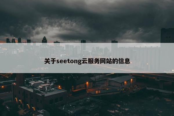 关于seetong云服务网站的信息